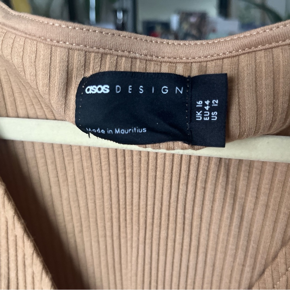 ASOS Tan Ribbed Dress - Picture 3 of 3